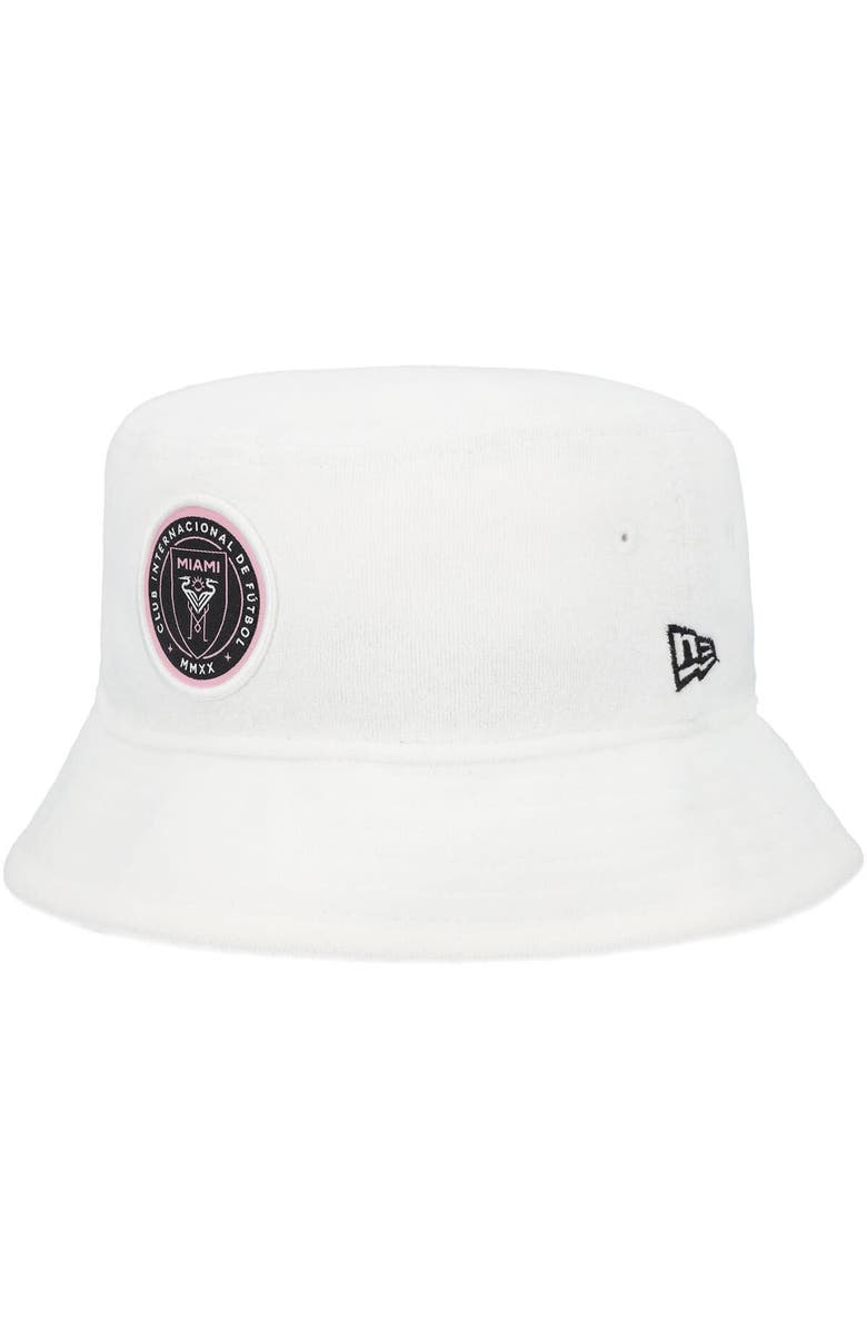 New Era Men's New Era White Inter Miami CF Logo Bucket Hat, Main, color, 