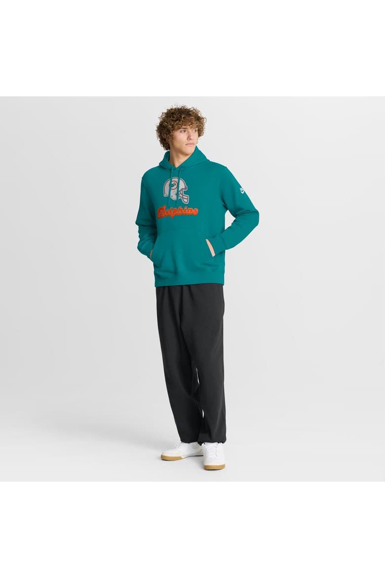 Men's Nike Aqua Miami Dolphins Best Season Rewind Club Pullover Hoodie, Alternate, color, Aqua
