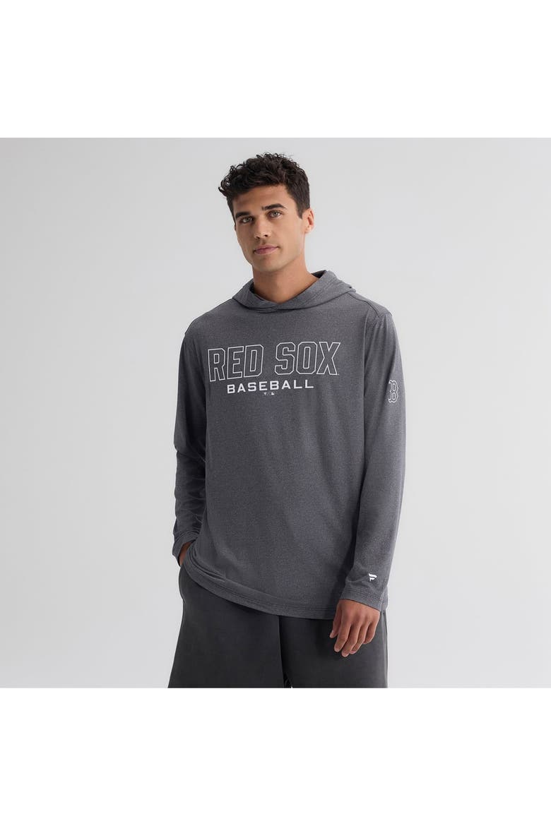 Men's Fanatics Charcoal Boston Red Sox Clutch Long Sleeve Hooded T-Shirt, Main, color, Charcoal
