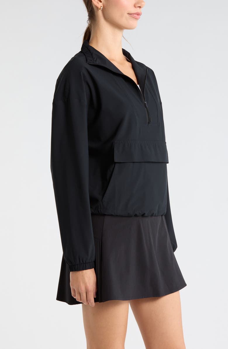 Zella Transit Pullover Jacket, Alternate, color, Black