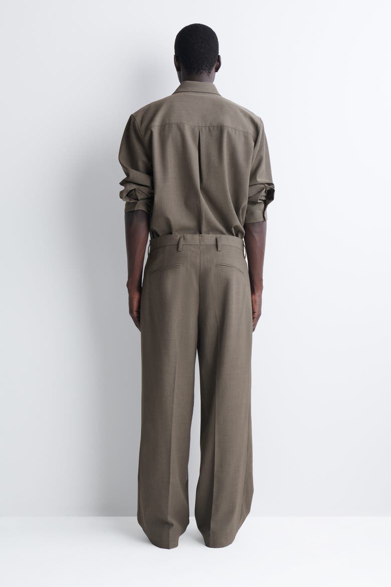 Wool-blend Relaxed-fit Wide-leg Pants, Alternate, color, BROWN