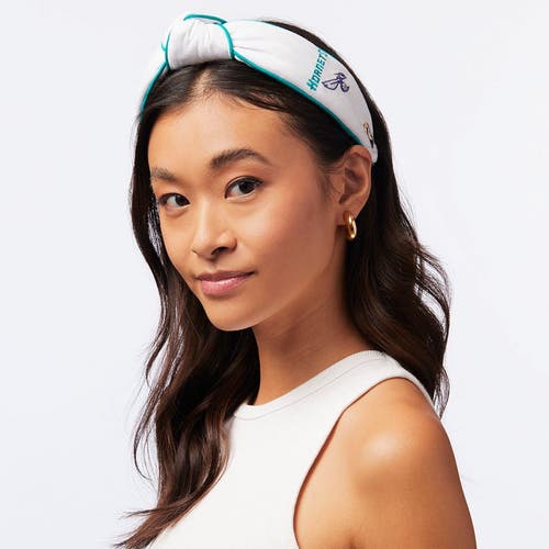 Lele Sadoughi Nba Charlotte Hornets Embroidered Headband In White