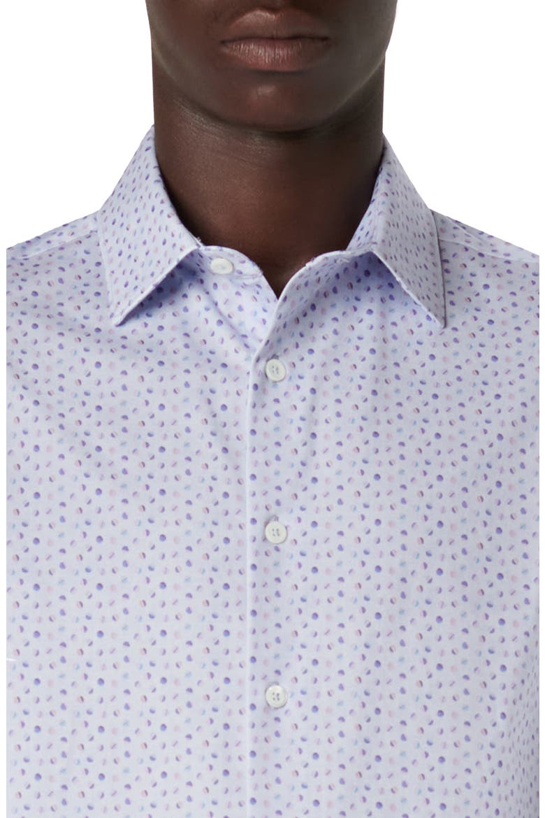 Miles OoohCotton® Dot Print Short Sleeve Button-Up Shirt, Alternate, color, LAVENDER