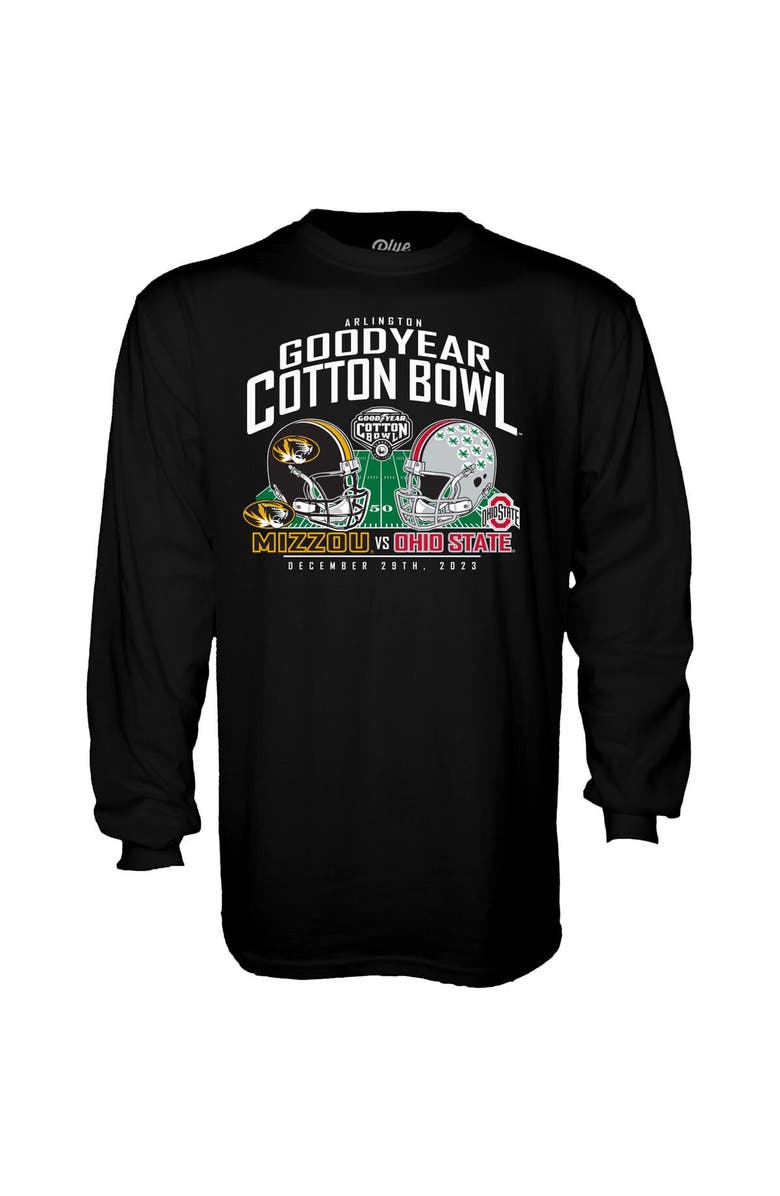 BLUE 84 Men's Blue 84  Black Missouri Tigers vs. Ohio State Buckeyes 2023 Cotton Bowl Matchup Long Sleeve T-Shirt, Main, color, 