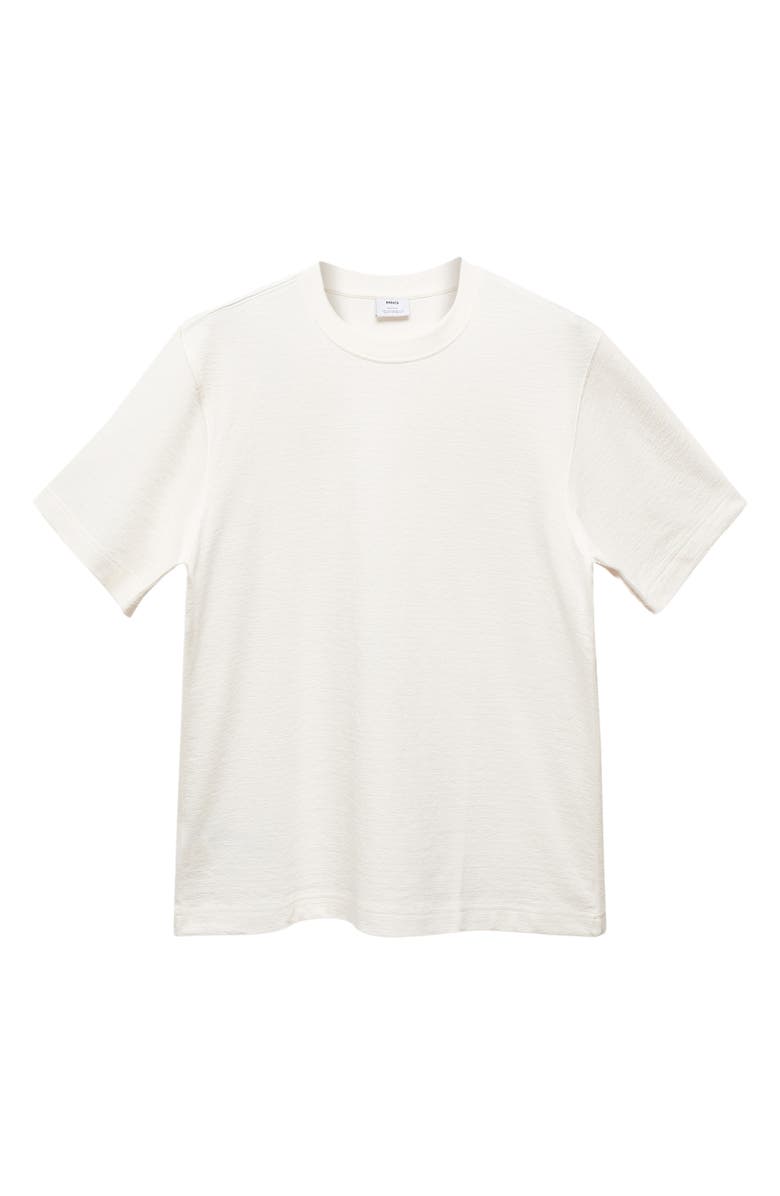 MANGO Relaxed Fit Textured Cotton T-Shirt, Alternate, color, 