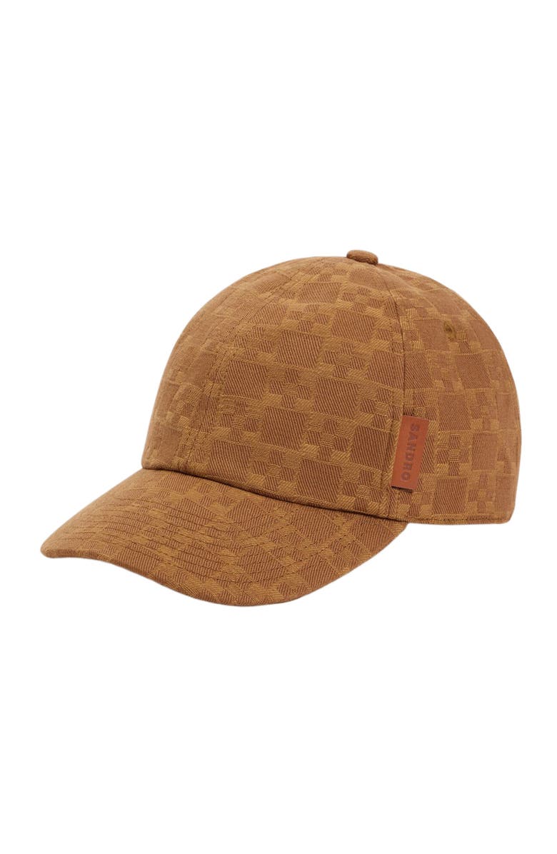 SANDRO Denim cap with cross motif, Alternate, color, Camel