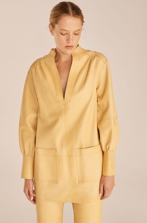 Rebecca Taylor Leather Tunic In Palomino