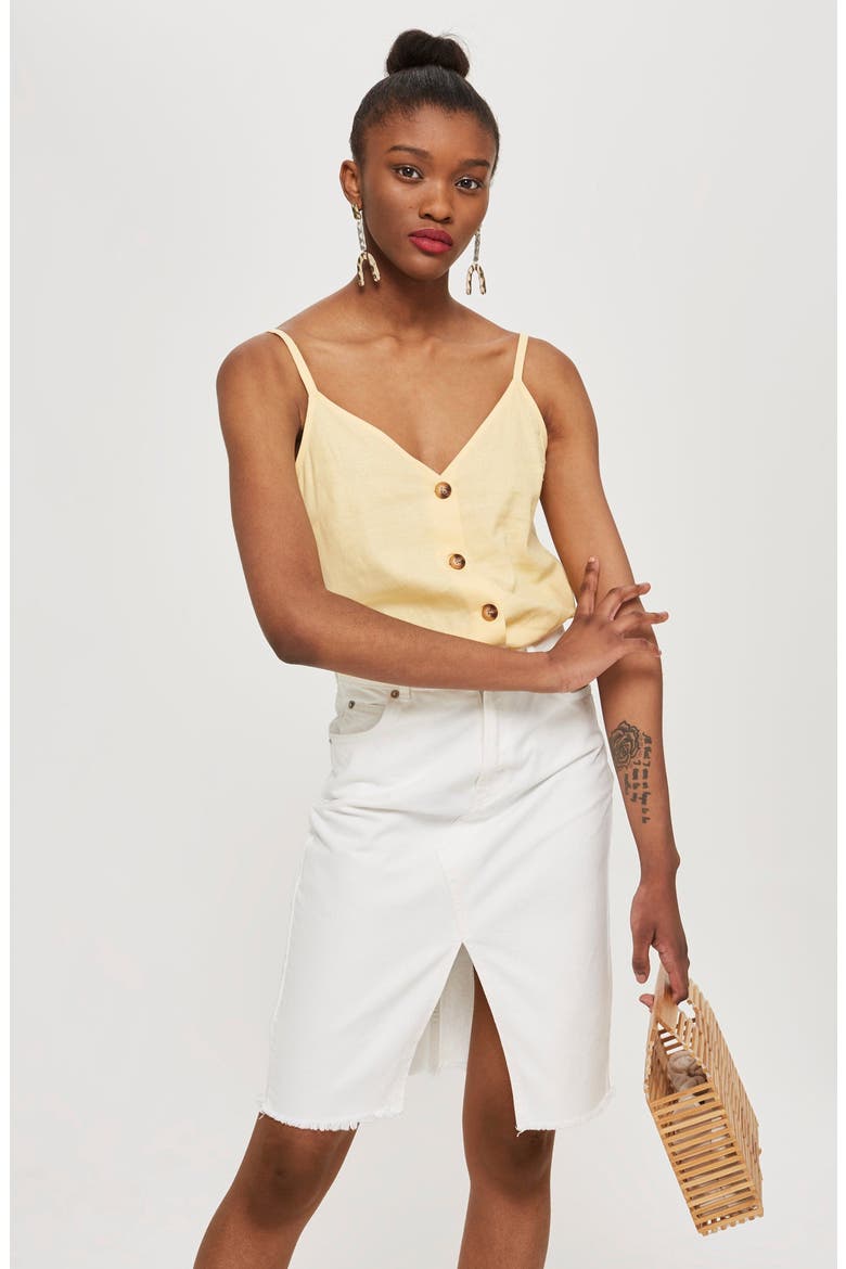 Button Through Camisole Top, Alternate, color, LIGHT YELLOW