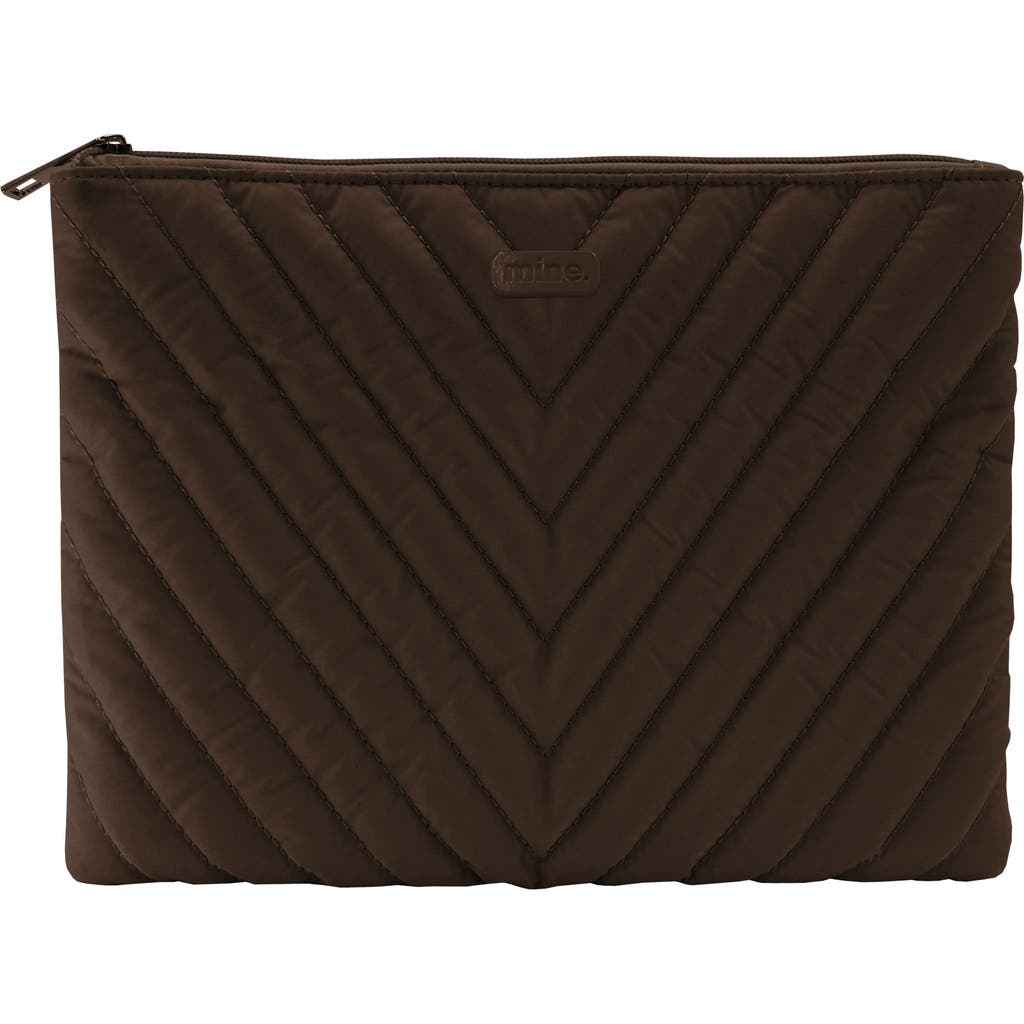Mytagalongs Jetsetter Quilted Cosmetic Bag In Latte