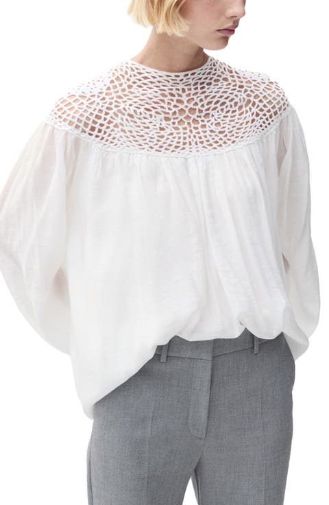 Open Stitch Yoke Shirt