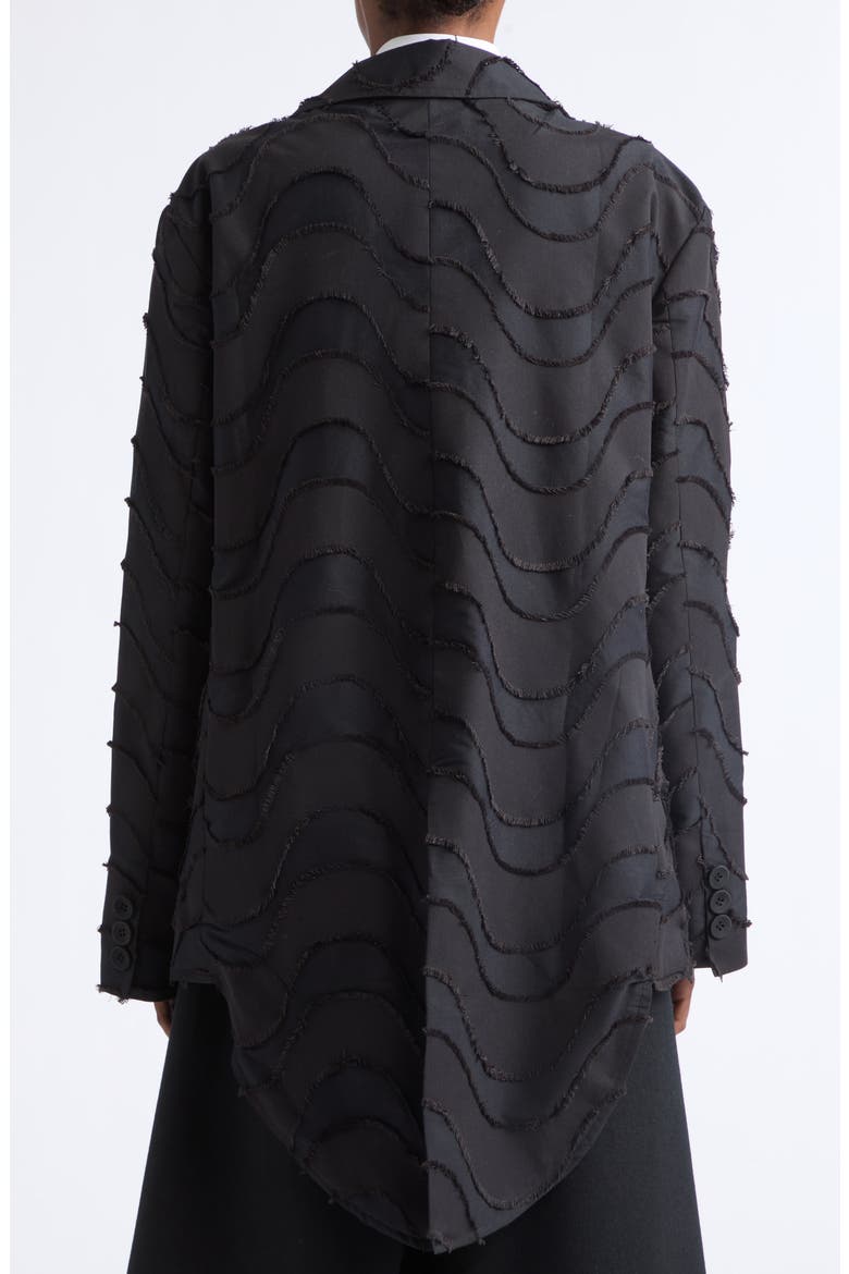 Single Breasted Jacquard Tailcoat Jacket, Alternate, color, BLACK