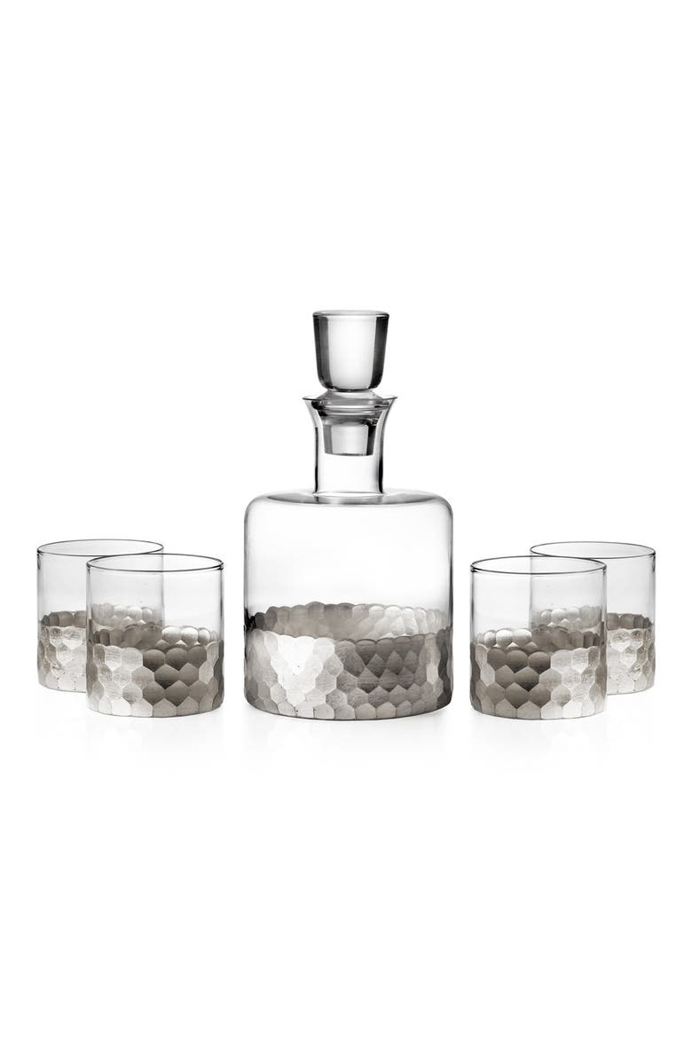 American Atelier 'Daphne' Decanter & Whiskey Glasses, Main, color, SILVER