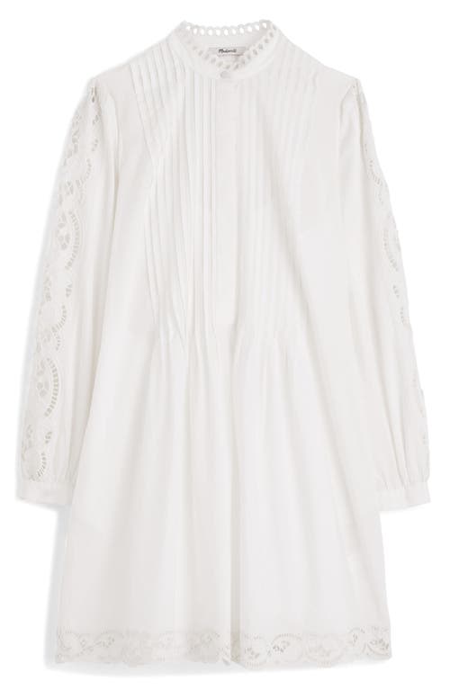 Madewell Pintuck Eyelet Long Sleeve Minidress