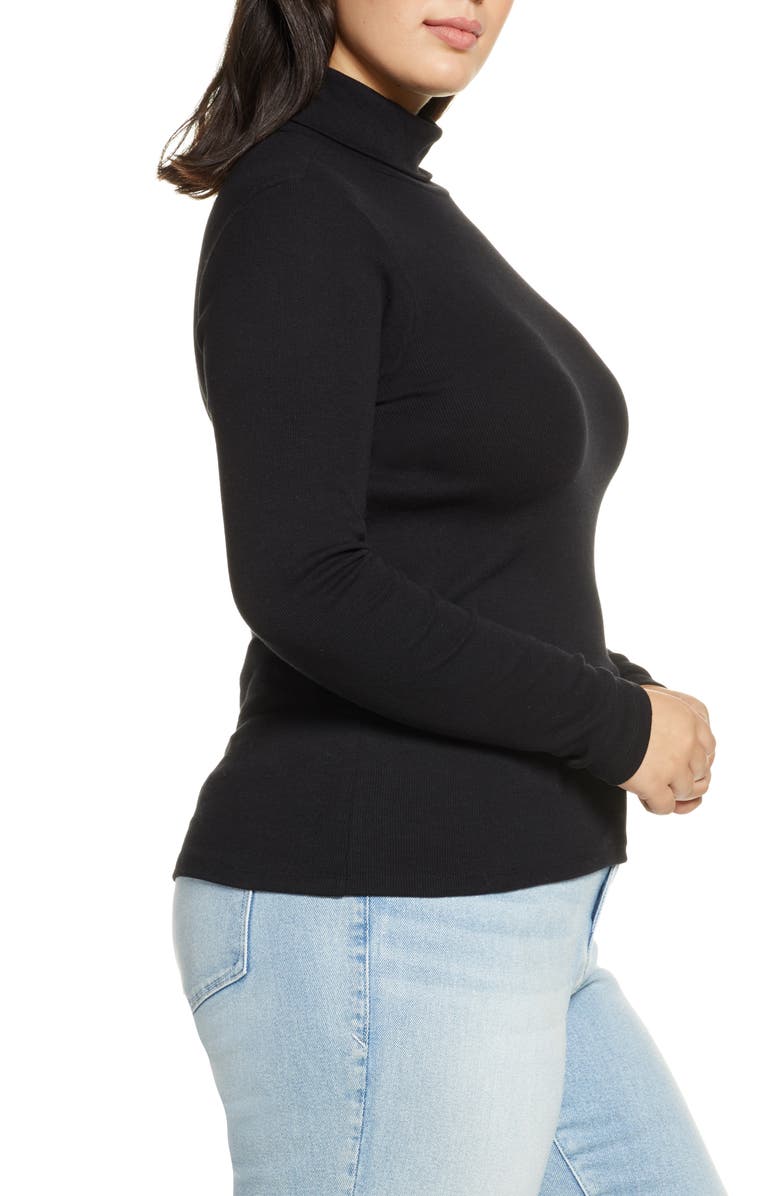 BP. Turtleneck Ribbed Top, Alternate, color, 