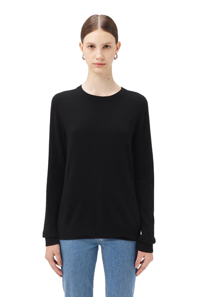 Essential Cashmere Crewneck Sweater, Alternate, color, black