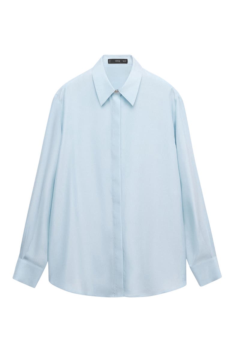 Oversized Silk Shirt, Alternate, color, SKY BLUE