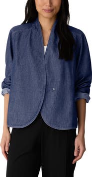 Eileen Fisher Organic Cotton Curved Front Jacket