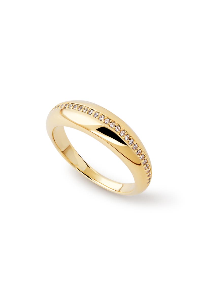 Rowan Cubic Zirconia Pave Band Stackable Ring, Main, color, GOLD