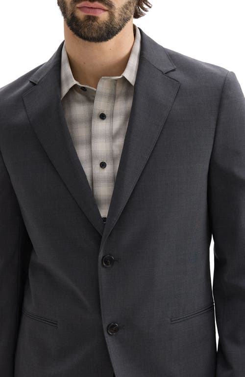 Theory Clinton Travel Motion Wool Blend Blazer In Charcoal Melange