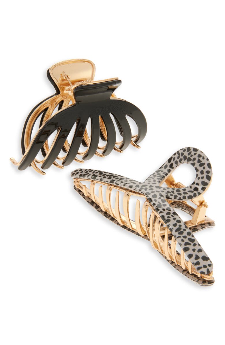 Tasha Assorted 2-Pack Claw Clips, Main, color, Black White