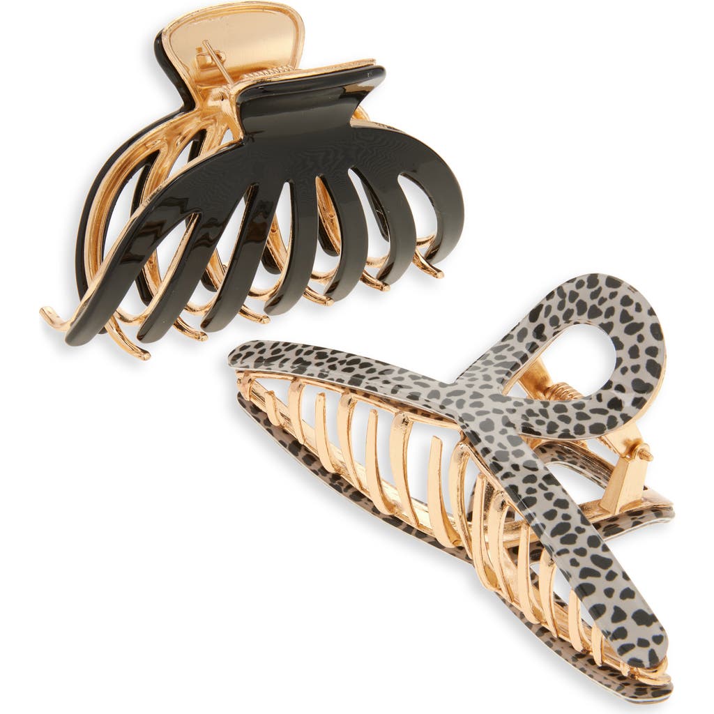 Tasha Assorted 2-pack Claw Clips In Gold