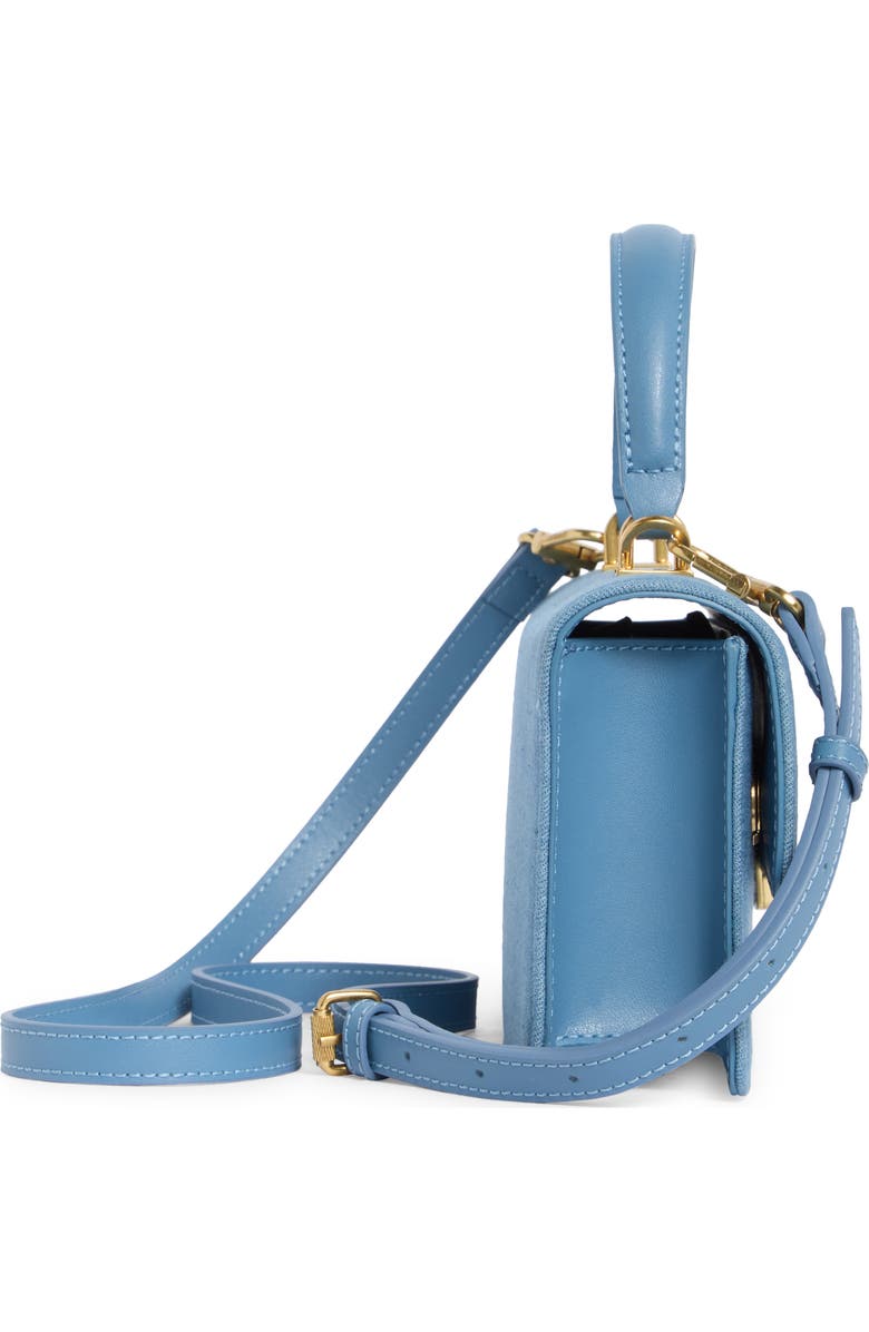 Off-White East/West Jitney Top Handle Denim Satchel, Alternate, color, Light Blue