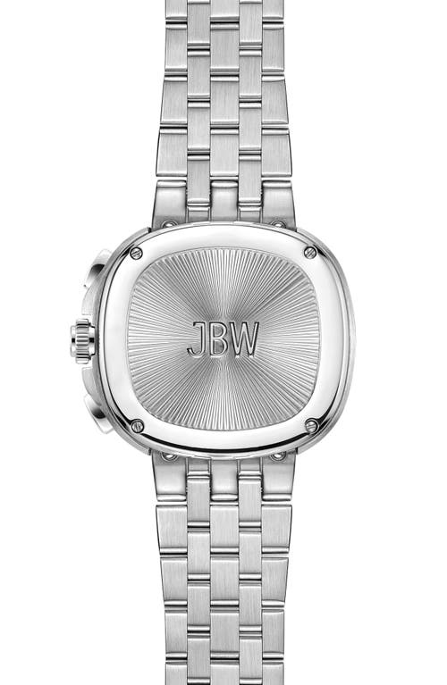 Jbw Coast Lab-created Diamond Bracelet Chronograph Watch, 38mm In Stainless Steel/blue