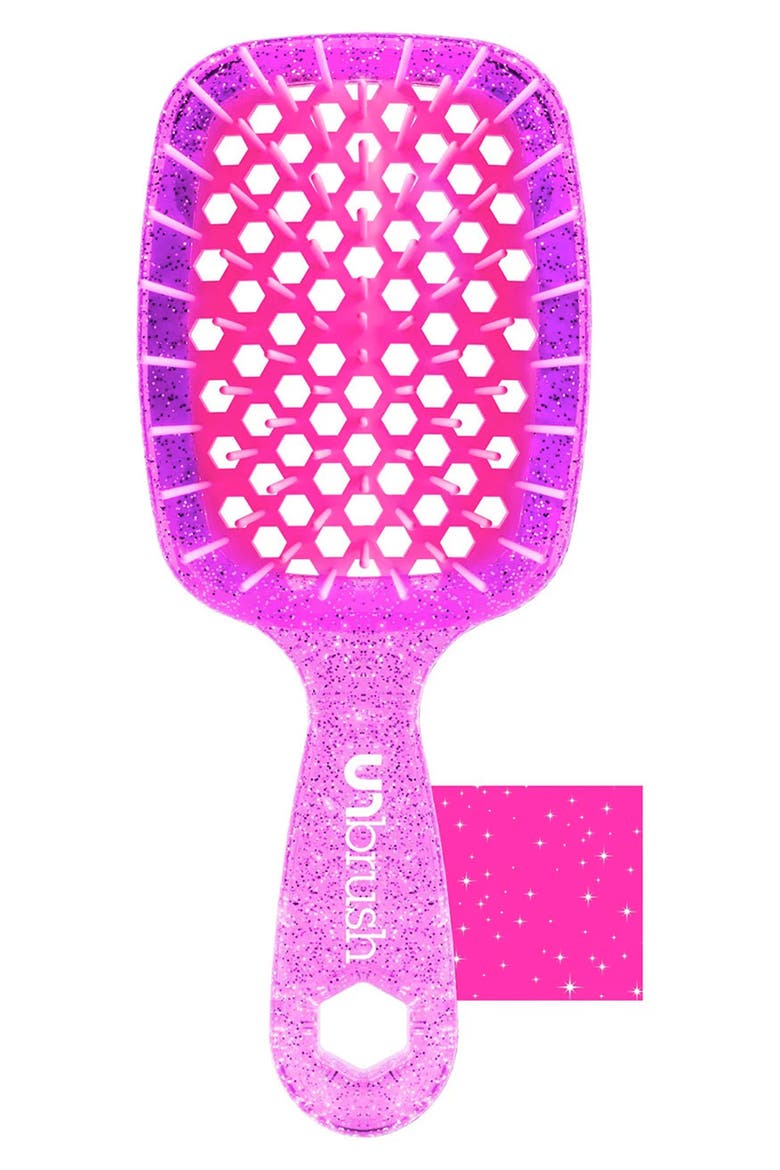 Detangling Hair Brush Mini Pastel Collection, Alternate, color, GLITTER/ ROSE QUARTZ PINK