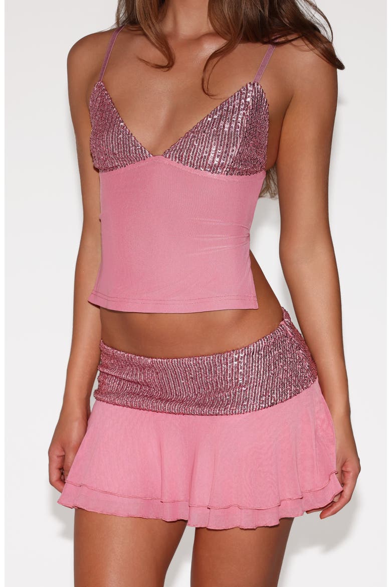 Syla Sequin Cami, Alternate, color, ROSE