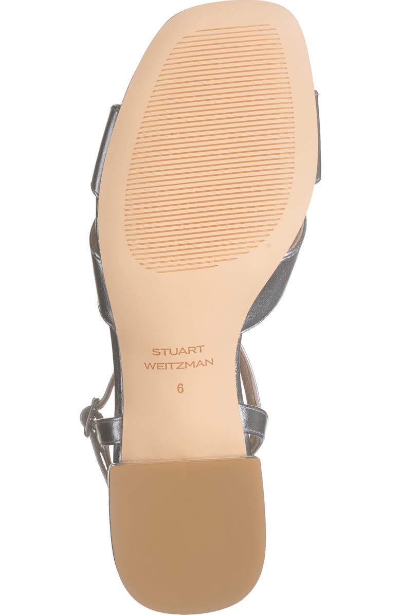 Stuart Weitzman Miami Block Heel Sandal, Alternate, color, Silver