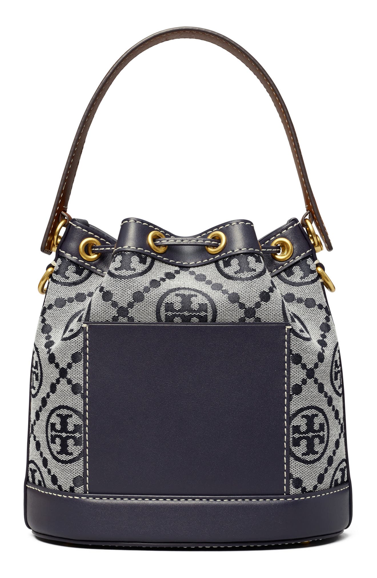 Tory Burch T Monogram Jacquard Bucket Bag, Alternate, color, Tory Navy