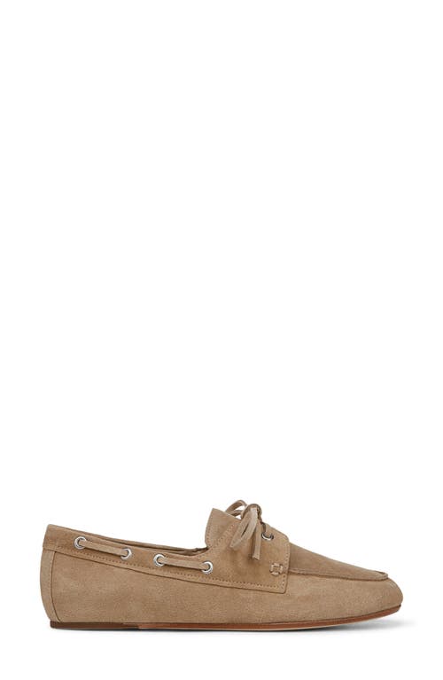 Vince Marin Suede Boat Loafers In Dune