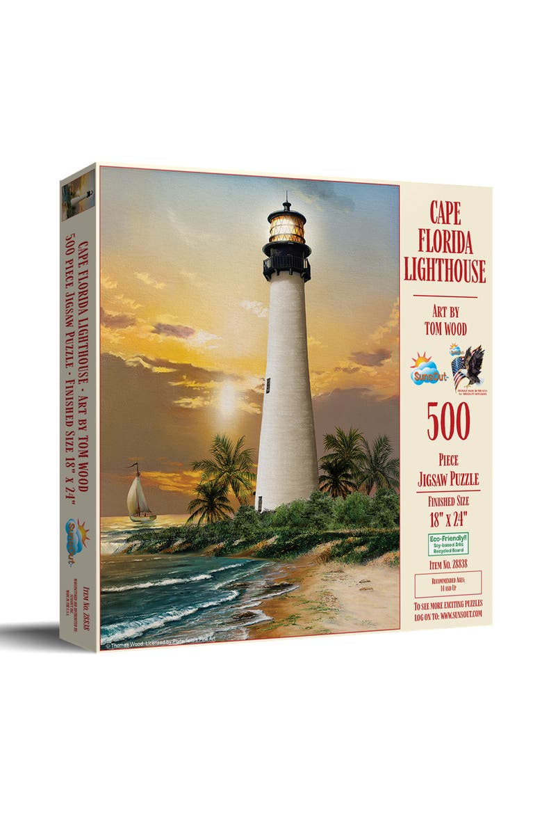 Cape Florida Lighthouse 500 piece Jigsaw Puzzle for Adults, Main, color, Multicolor