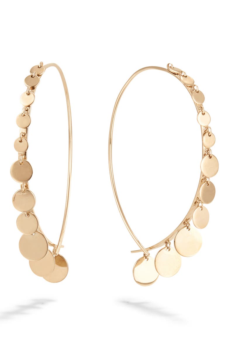 LANA Jewelry Dangling Disc Upside Down Earrings, Main, color,