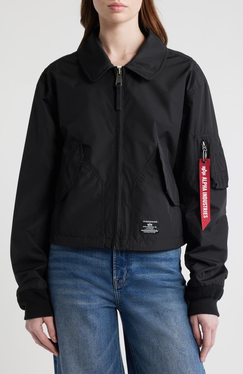 Alpha Industries CWU 36/P Relaxed Flight Jacket, Alternate, color, Black