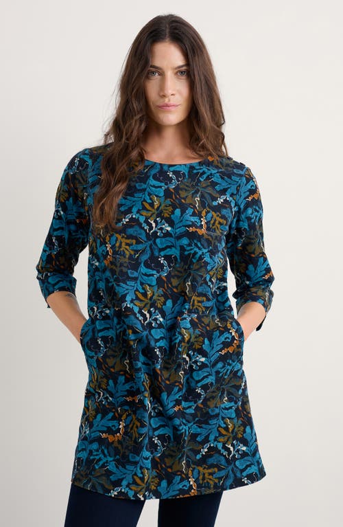 Seasalt Cornwall Port Gaverne Floral Organic Cotton Pincord Tunic In Multi