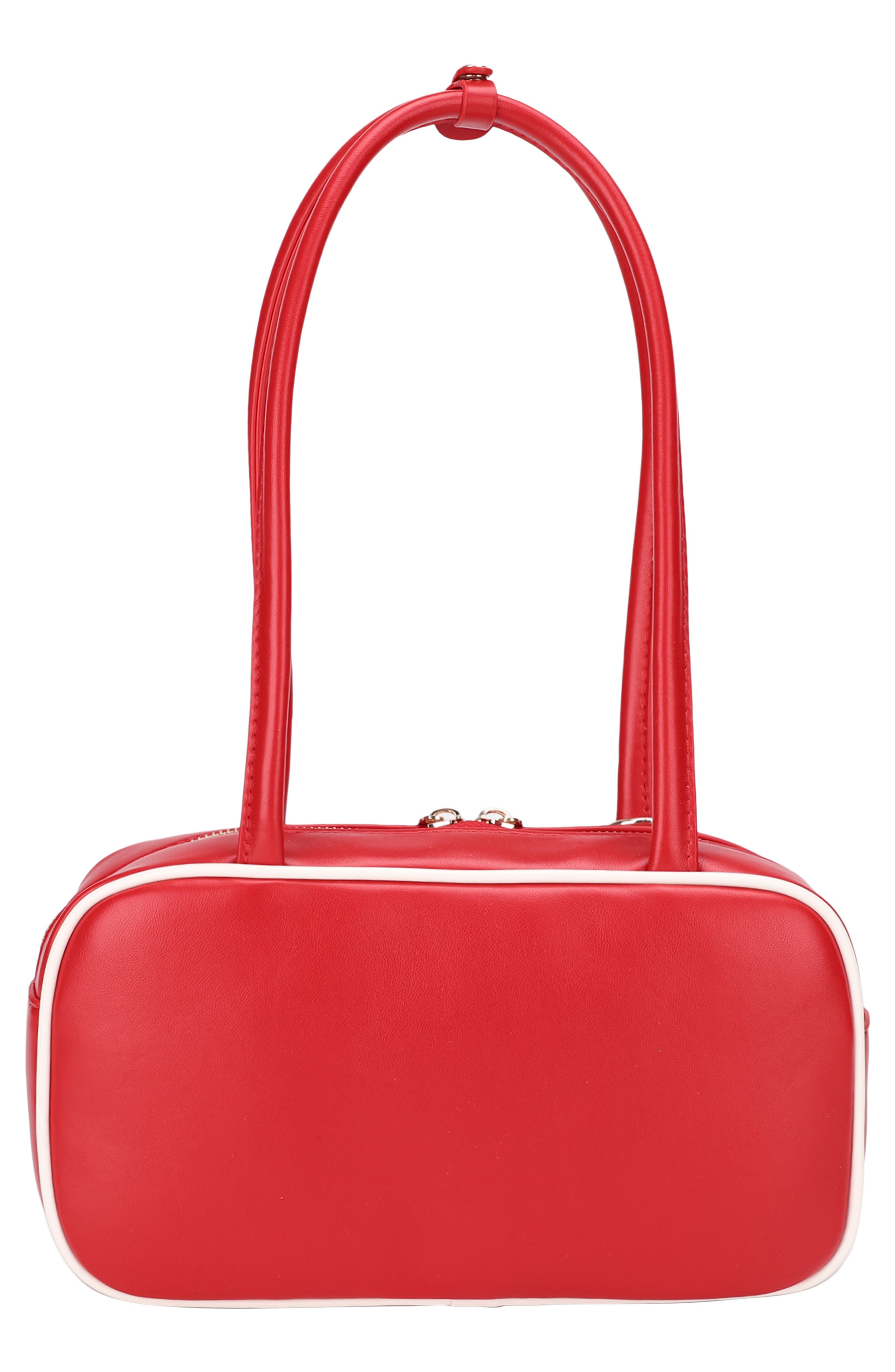 Eko Vegan Leather Shoulder Bag, Alternate, color, RED BONE