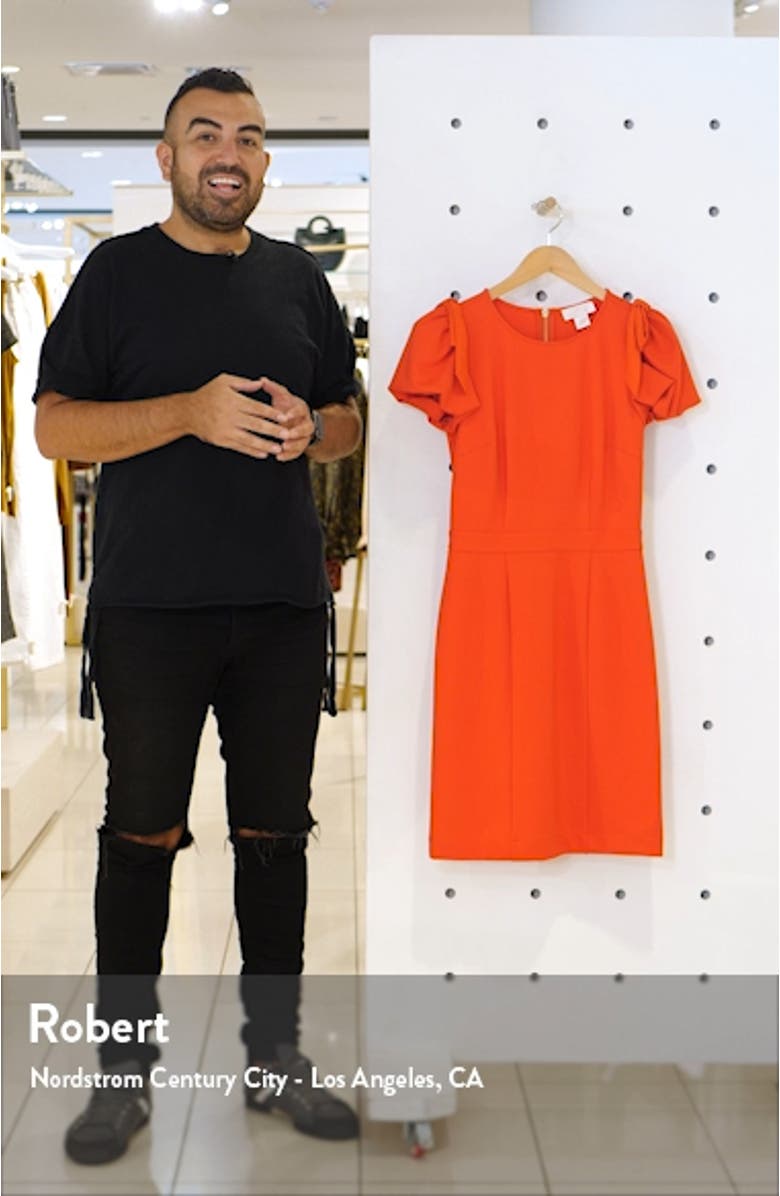 Bow Shoulder Detail Sheath Dress, sales video thumbnail