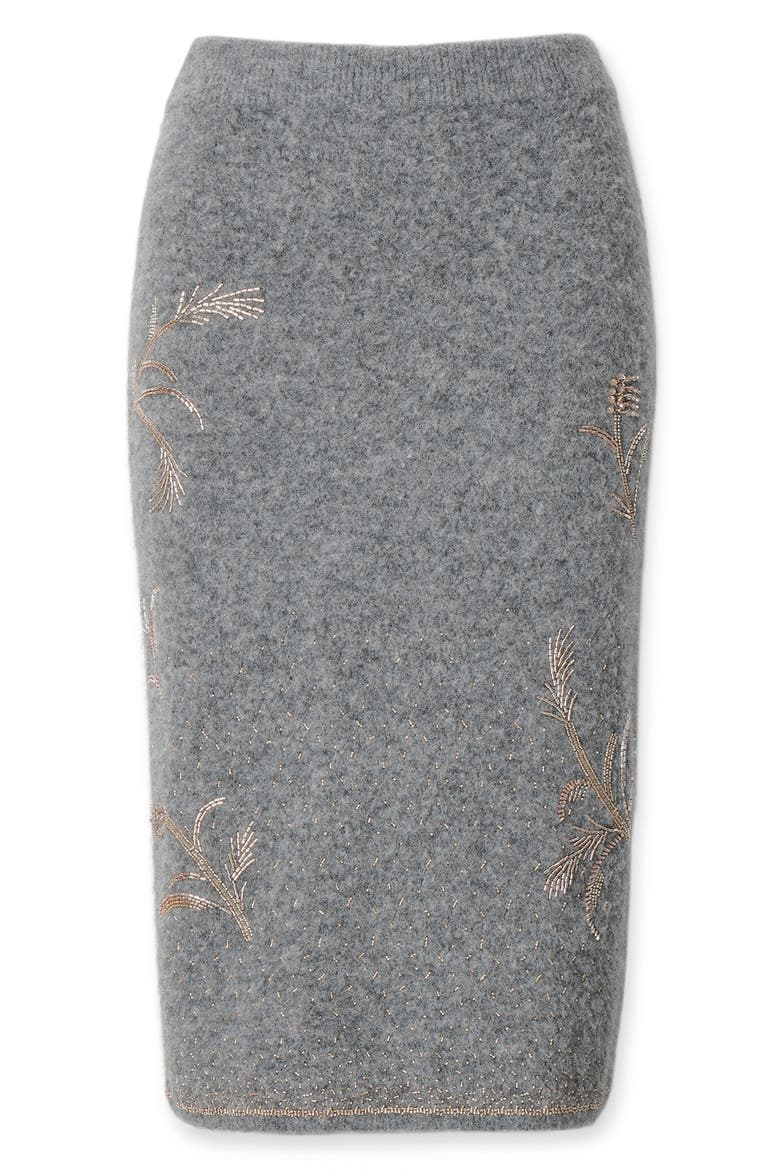 Iris Beaded Midi Skirt, Alternate, color, GREY