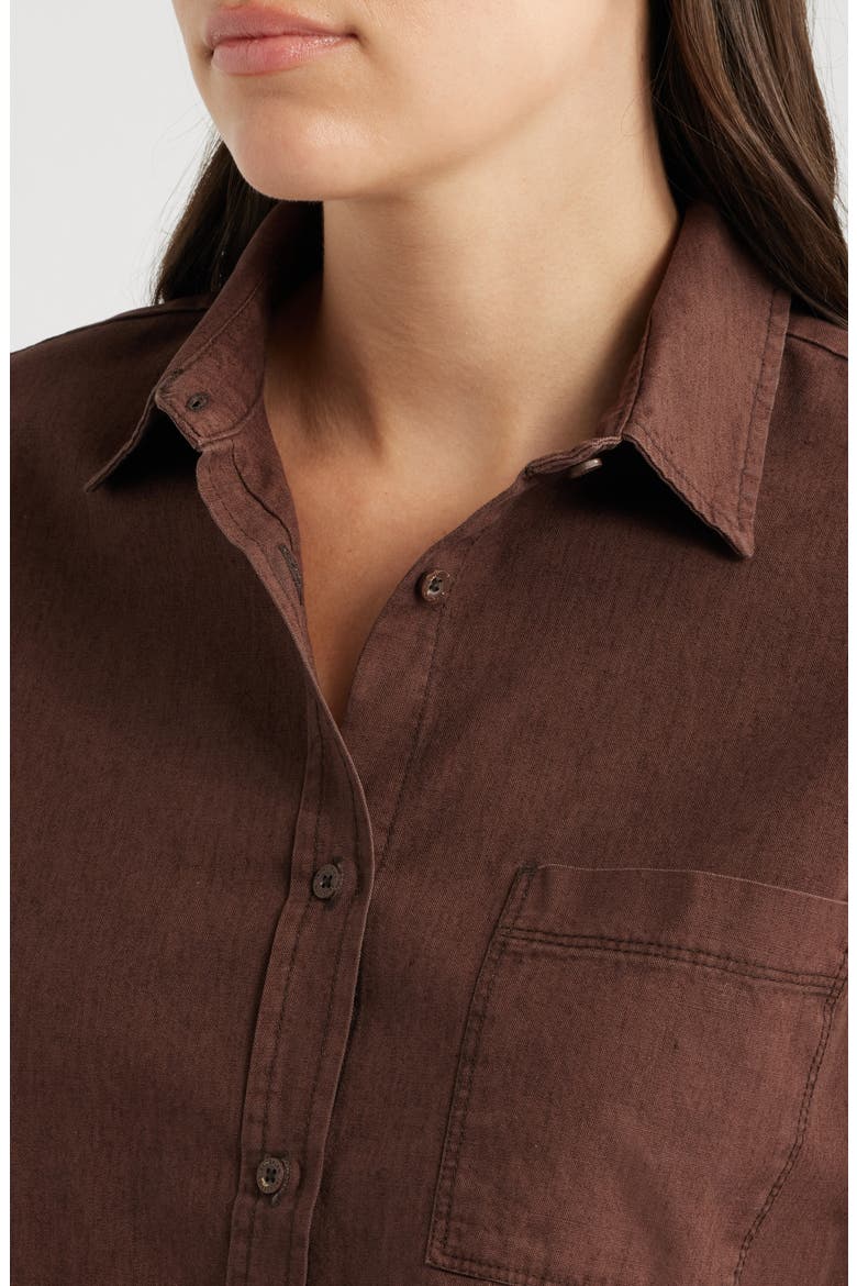 French Button-Up Shirt, Alternate, color, FRENCH ROAST