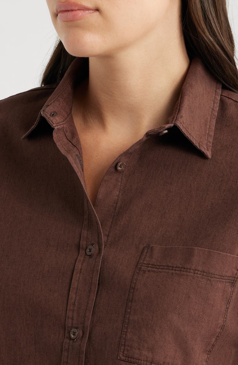 Brooklyn Industries French Button-Up Shirt, Alternate, color, French Roast