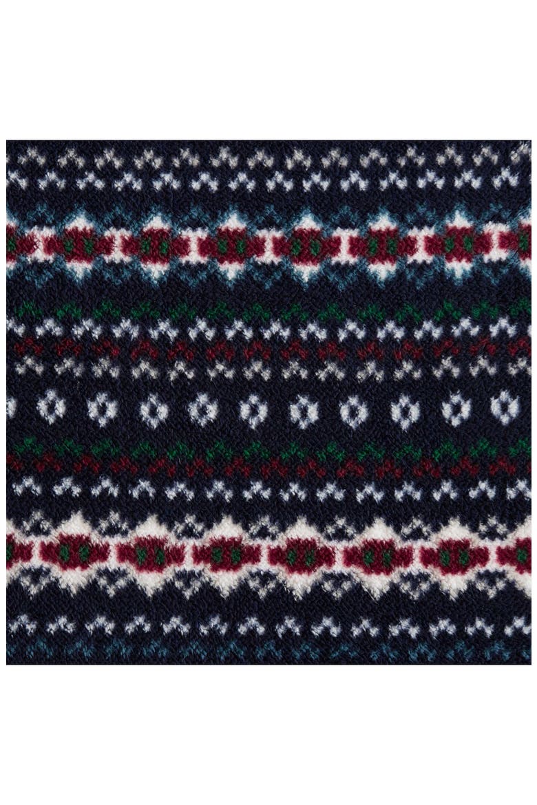 Lincoln Fairisle Microfiber Throw Blanket, Alternate, color, NAVY BLUE/ RED-NAVY BLUE