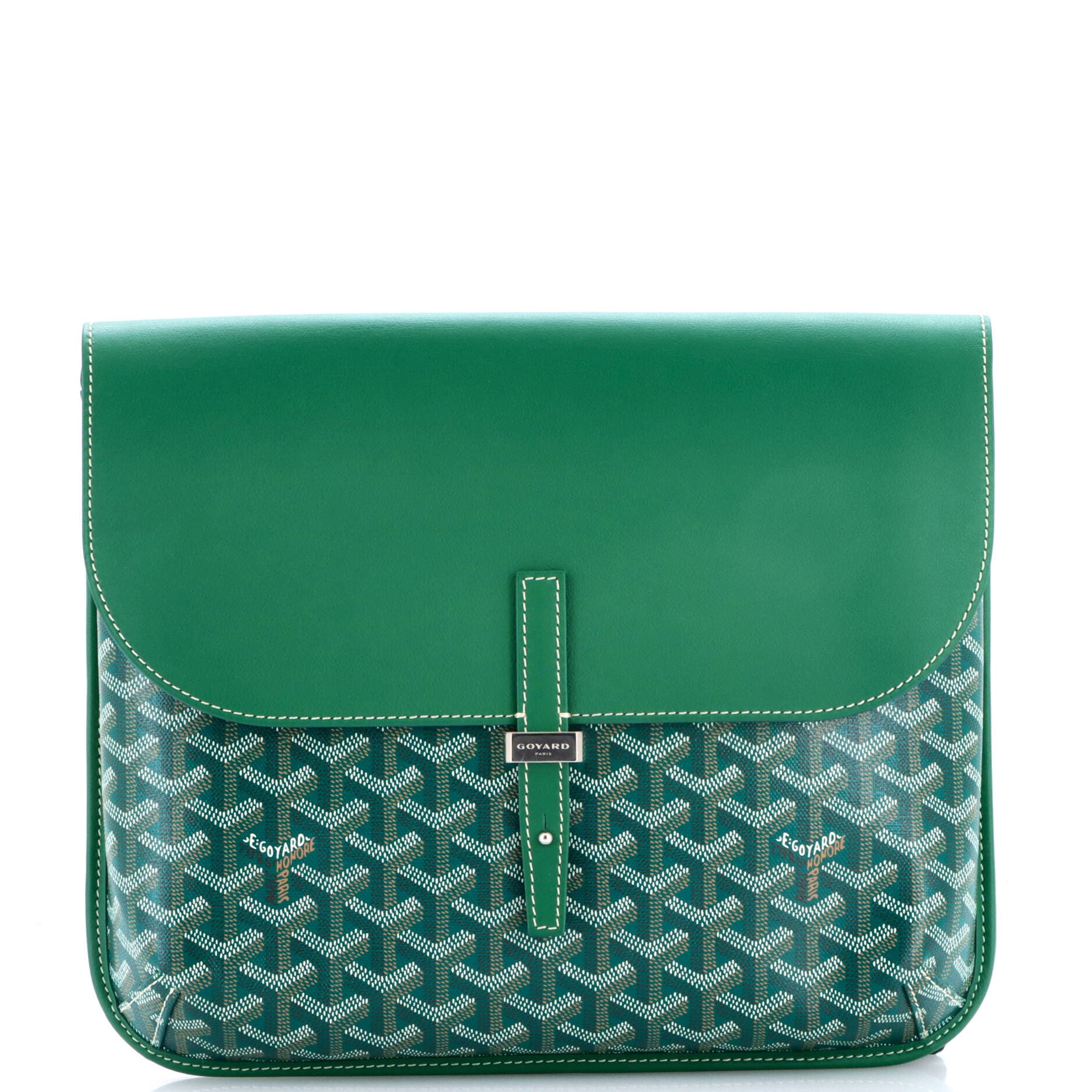Coursier Messenger Bag Coated Canvas and Leather, Main, color, Green