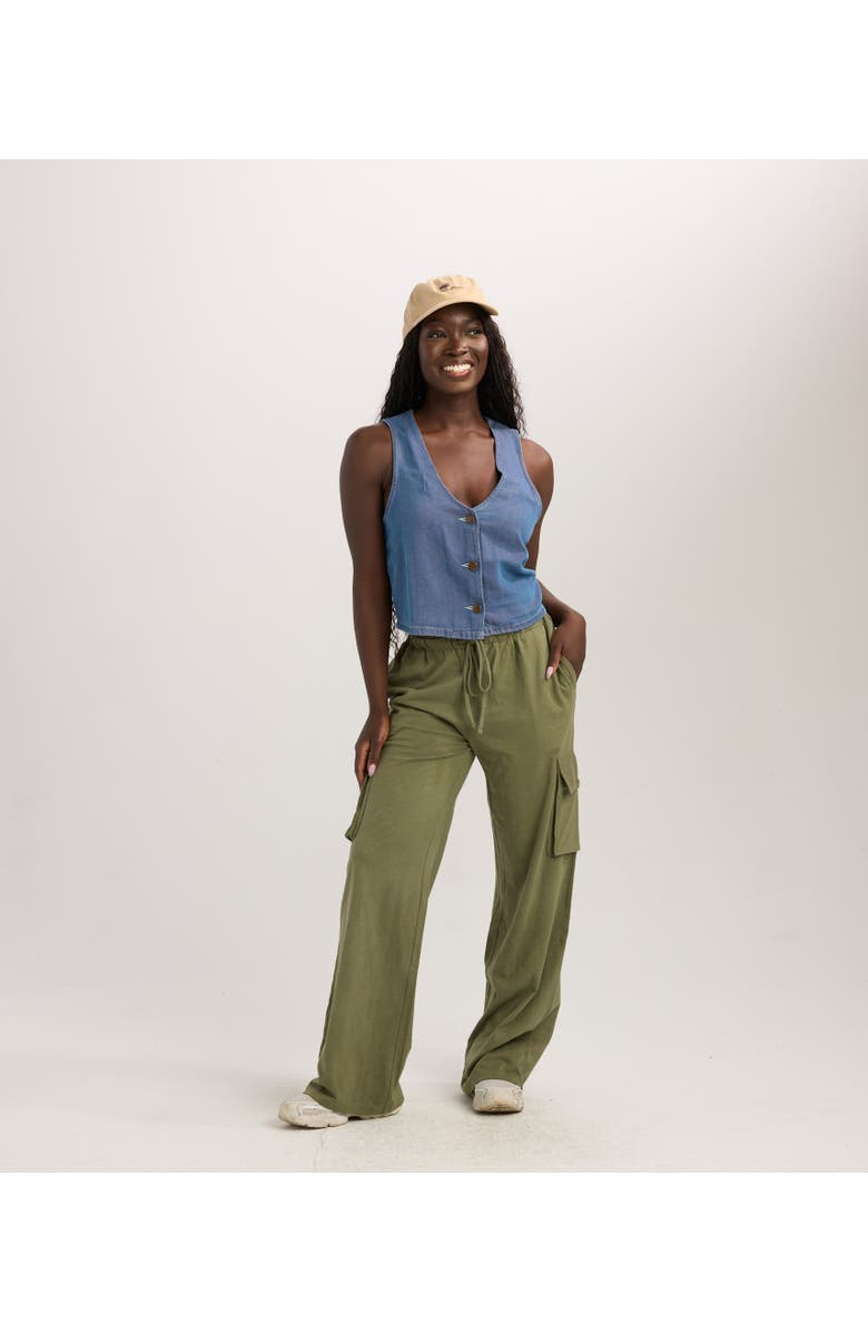 Known Supply Beverly Vest, Alternate, color, Dark Wash