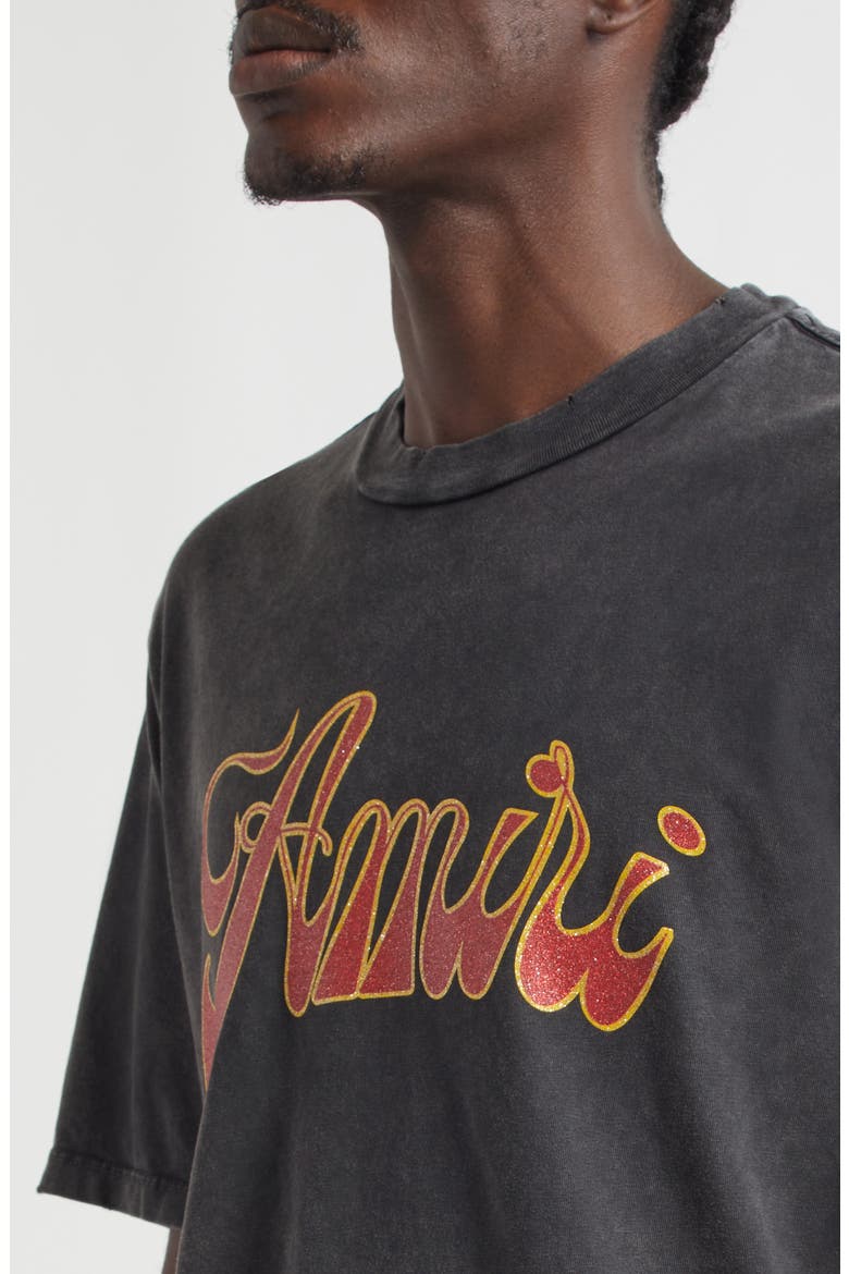 Groovy Glitter Logo Graphic T-Shirt, Alternate, color, BLACK