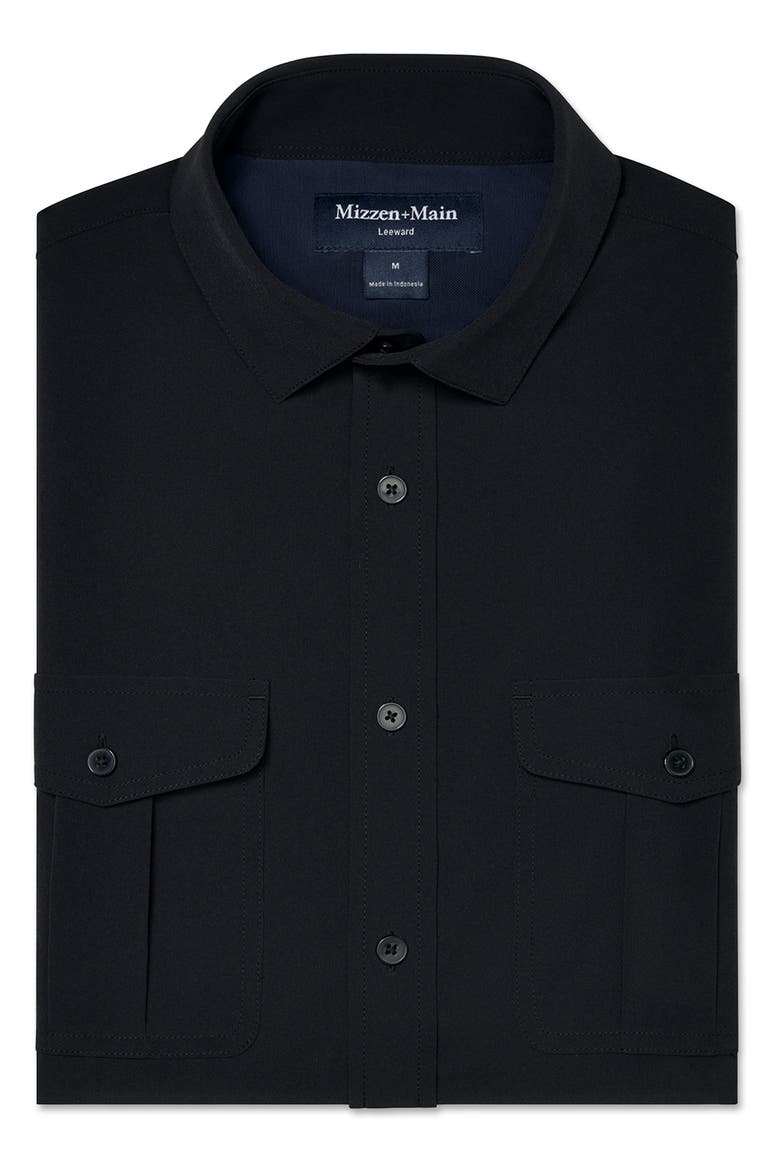 Leeward Tailgate Short Sleeve Button Up Shirt, Alternate, color, BLACK