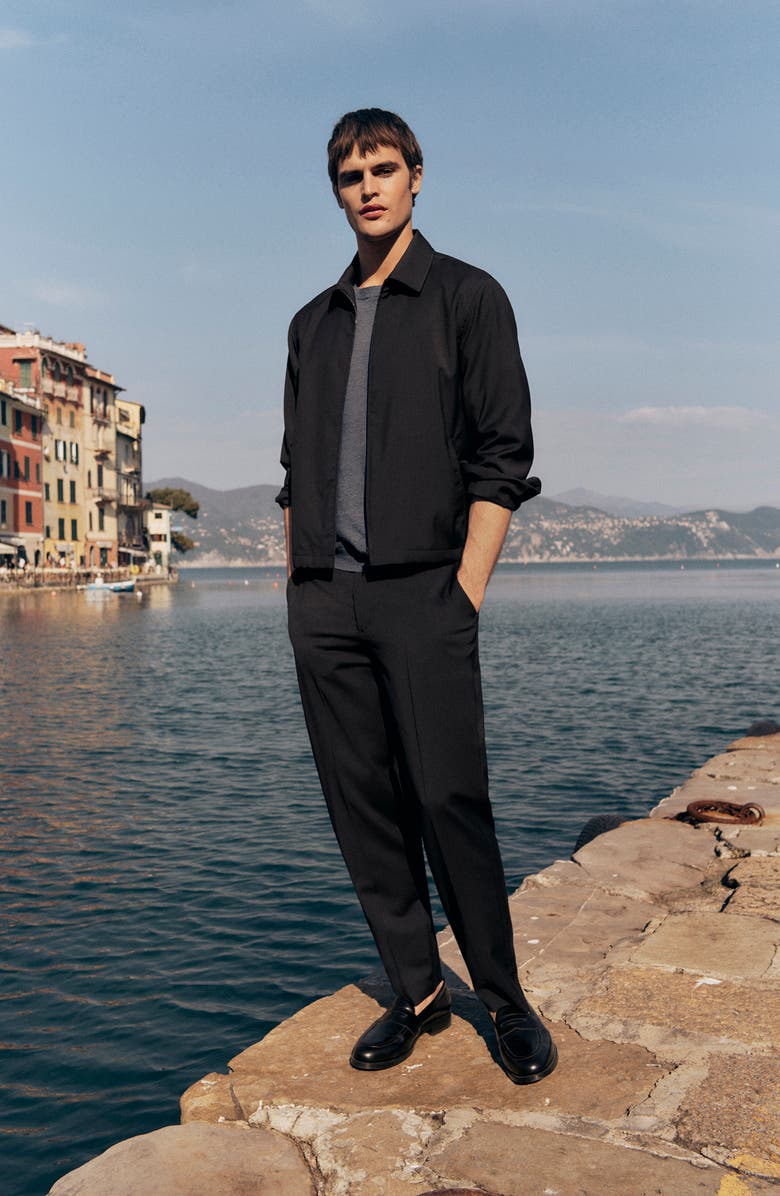 MANGO Slim Fit Virgin Wool Dress Pants, Alternate, color, Navy