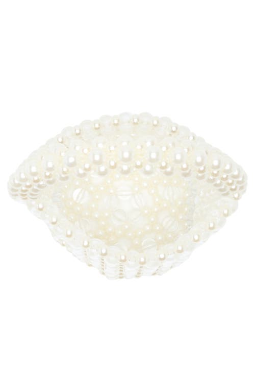 Natasha Faux Pearl Bucket Bag