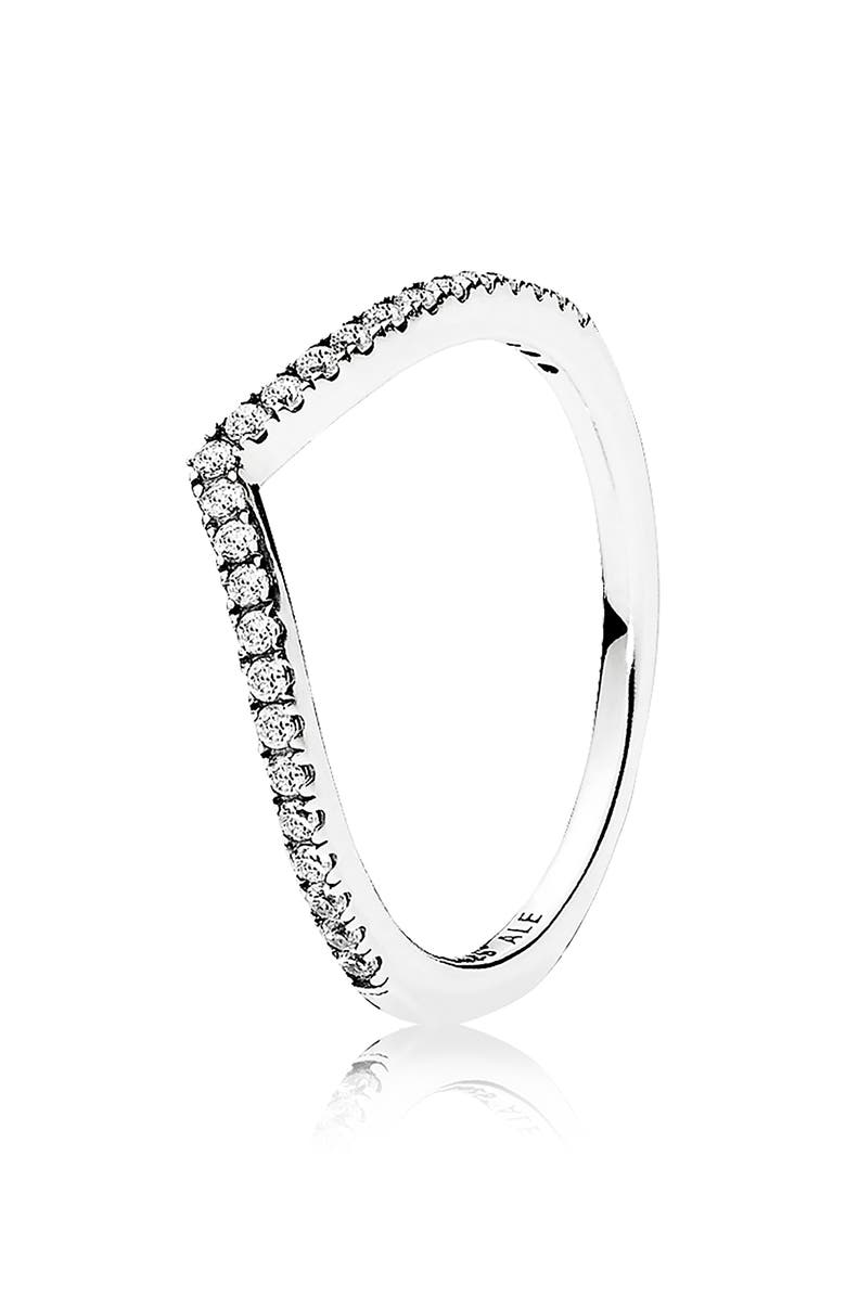  PANDORA Shimmering Wish Cubic Zirconia Ring, Main, color, 