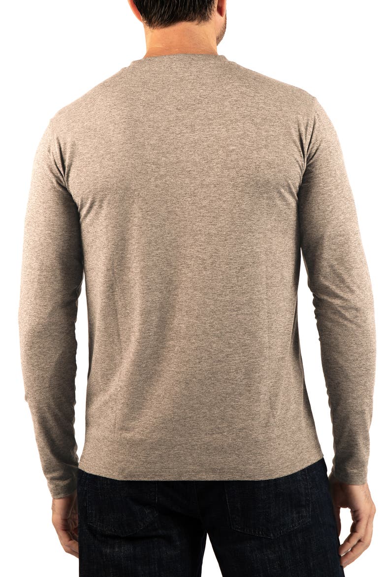 Brushed Melange Long Sleeve Henley, Alternate, color, CEDAR